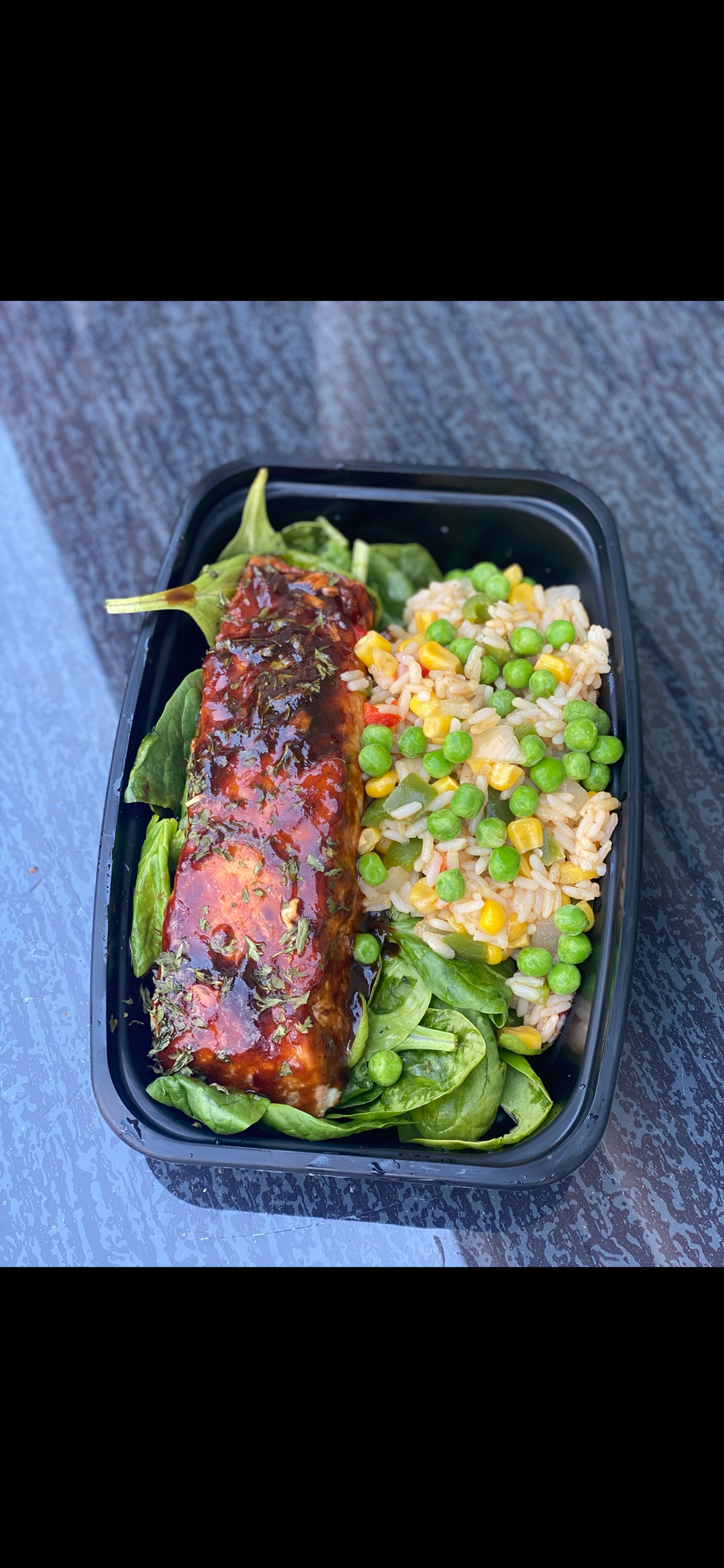 BBQ Salmon w/ Veggie Rice