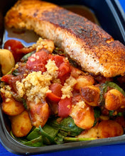 Load image into Gallery viewer, Grilled Salmon w/ Marinated Butter Beans &amp; Spinach
